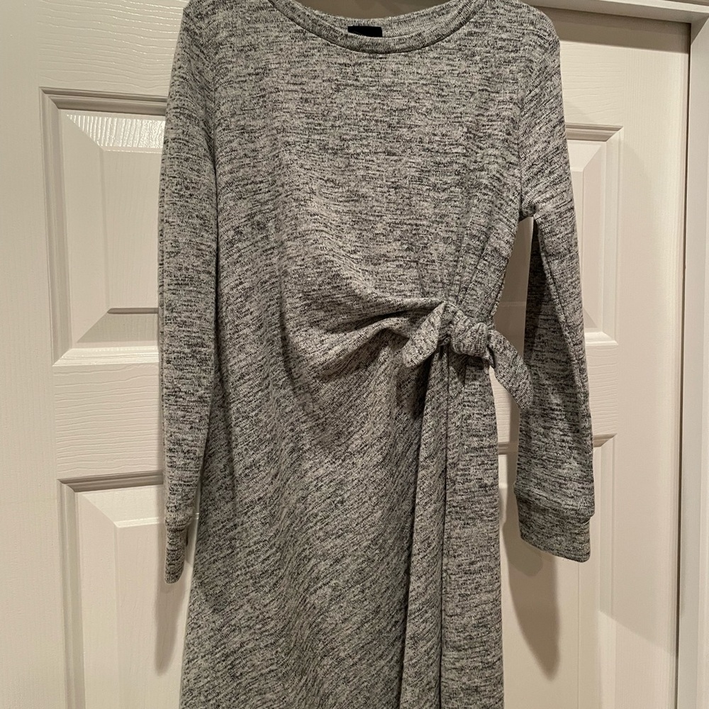 Girls soft jersey dresses, gray and maroon
